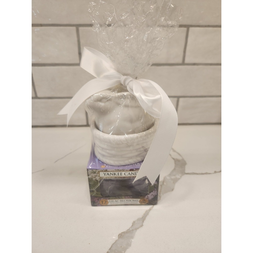 Yankee Candle Easter Bunny On Nest Lilac Blossoms Tea Light Candles Set Of 12